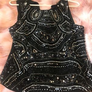Black sequin tank top